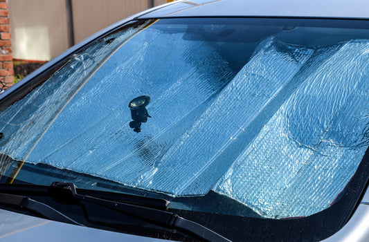 Front and Rear Foldable Car Sunshade (Silver)