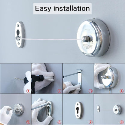 Stainless Steel Retractable Adjustable Clothesline (Pack of 2)