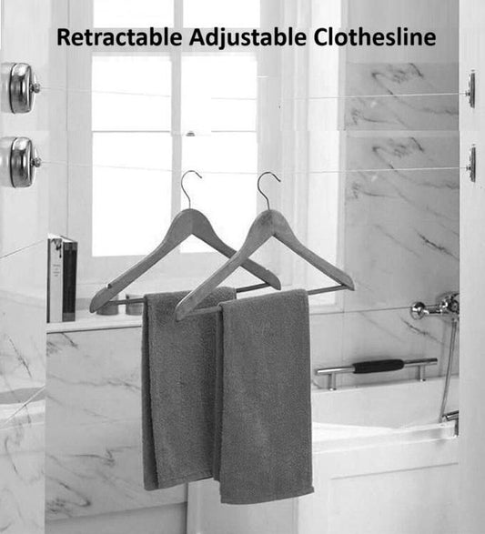 Stainless Steel Retractable Adjustable Clothesline (Pack of 2)