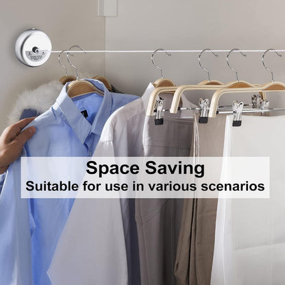 Stainless Steel Retractable Adjustable Clothesline (Pack of 2)