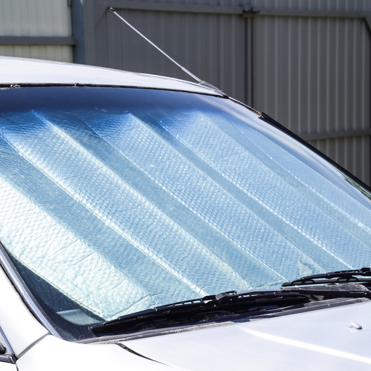 Front and Rear Foldable Car Sunshade (Silver)